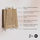 HELSINKI paper bag holder beige and jutebag