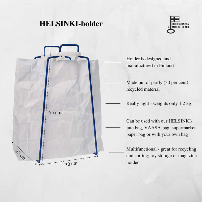 HELSINKI paper bag holder blue