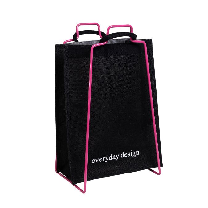 HELSINKI paper bag holder raspberry pink + HELSINKI jute bag
