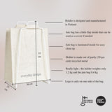 HELSINKI paper bag holder white + HELSINKI jute bag