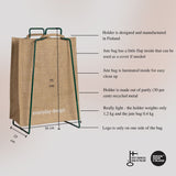 HELSINKI paper bag holder moss green and jutebag
