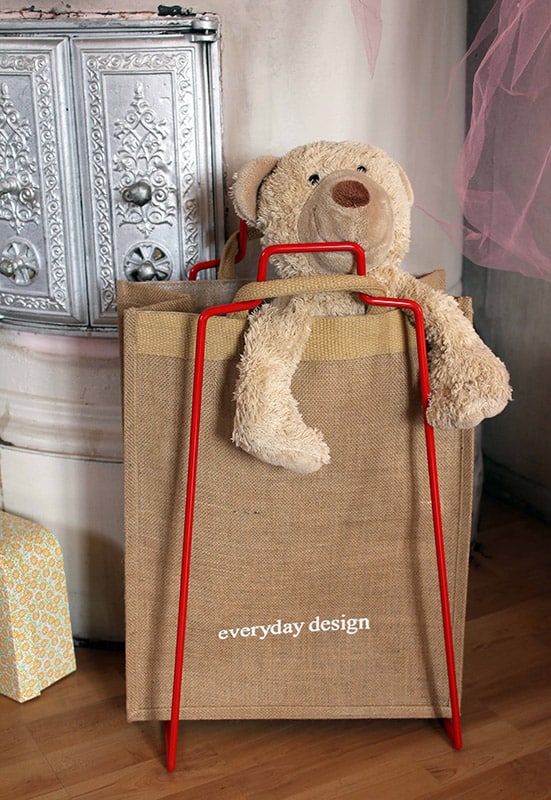 HELSINKI paper bag holder red + HELSINKI jute bag