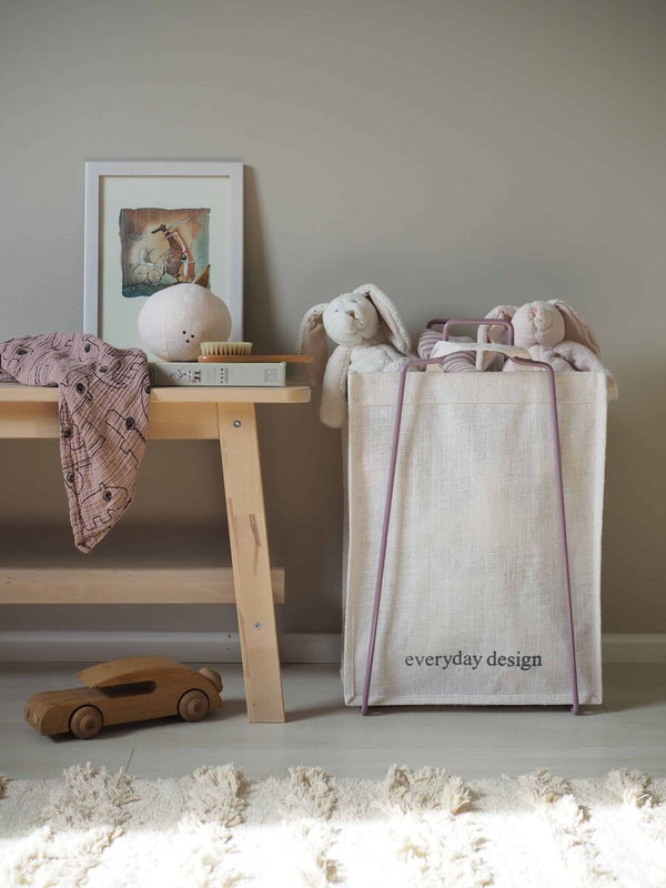 HELSINKI paper bag holder lilac and jutebag