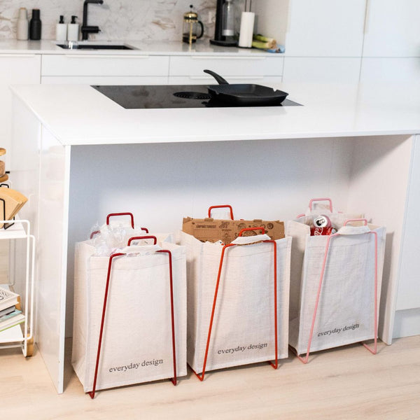 HELSINKI paper bag holder red + HELSINKI jute bag