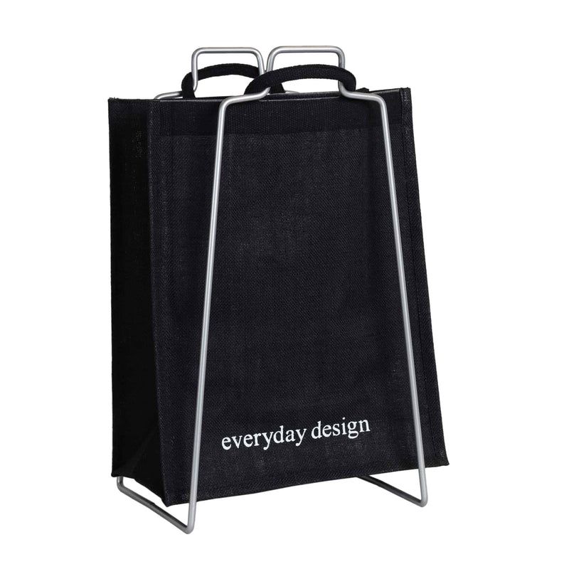 HELSINKI paper bag holder silver + HELSINKI jute bag