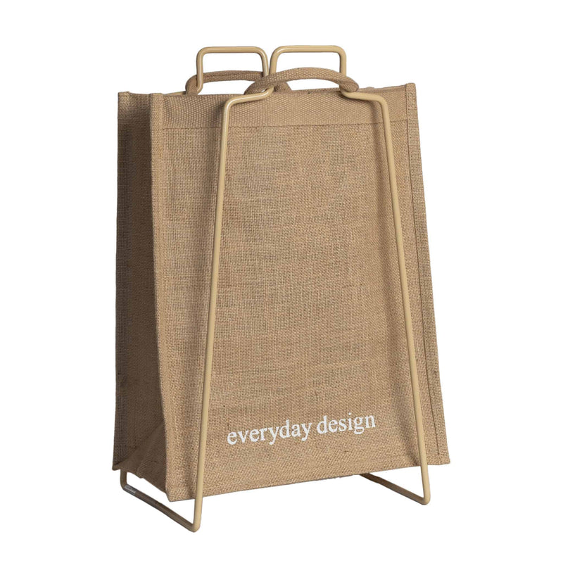 HELSINKI paper bag holder beige and jutebag