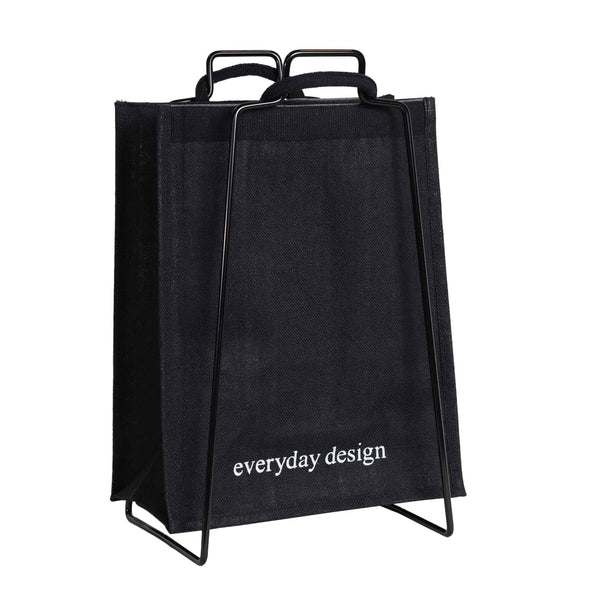 HELSINKI holder black and jute bag