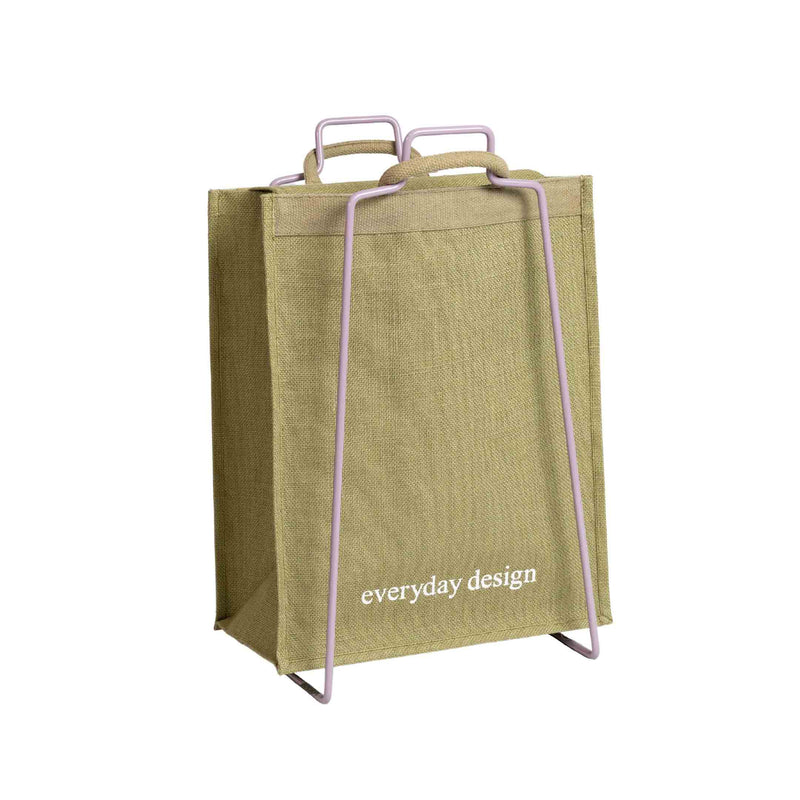 HELSINKI paper bag holder lilac and jutebag