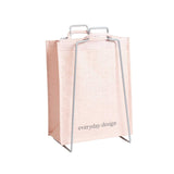 HELSINKI paper bag holder silver + HELSINKI jute bag