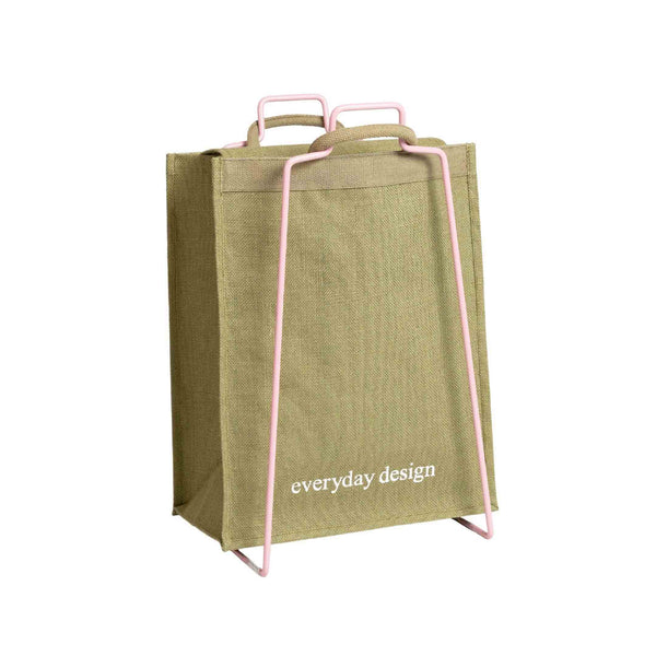 HELSINKI paper bag holder light pink + HELSINKI jute bag