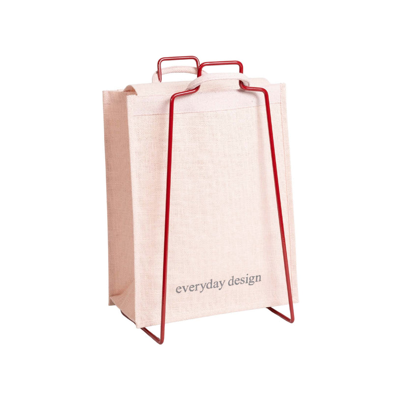 HELSINKI paper bag holder ruby red + HELSINKI jute bag
