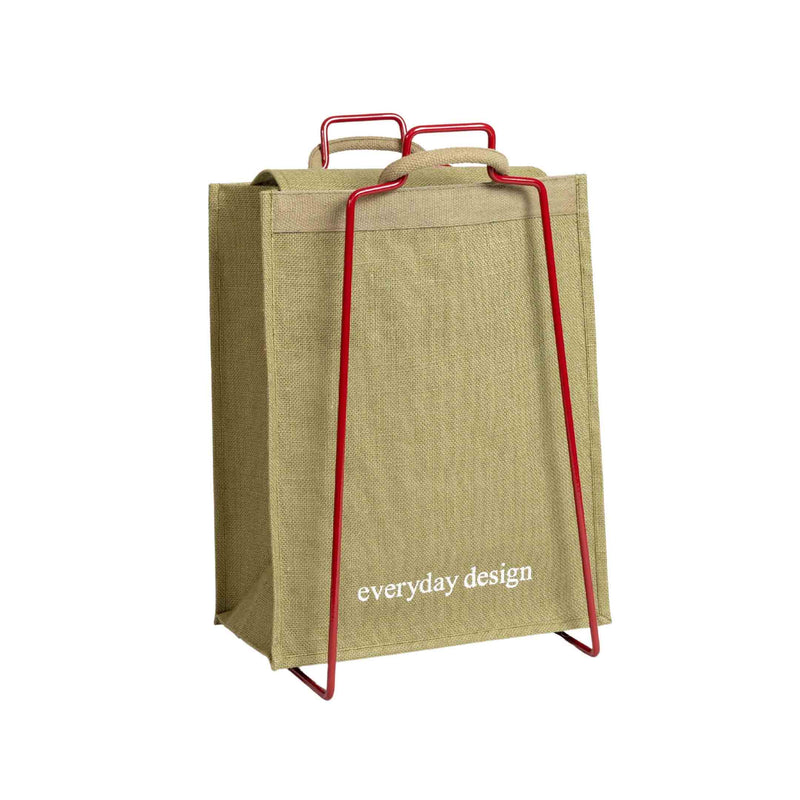 HELSINKI paper bag holder ruby red + HELSINKI jute bag