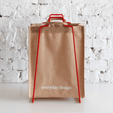 HELSINKI paper bag holder red + HELSINKI jute bag