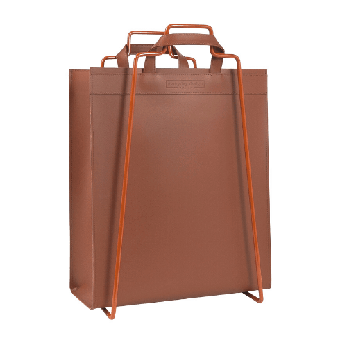 VAASA leather bag brown + HELSINKI holder caramel